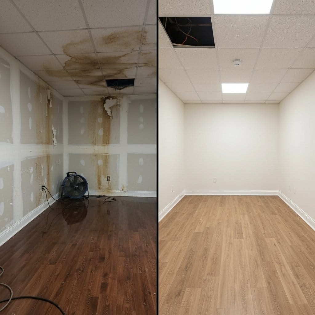 Tenafly Water Damage Restoration bedroom restoration before and after in Tenafly